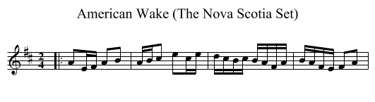 American Wake (The Nova Scotia Set) - staff notation