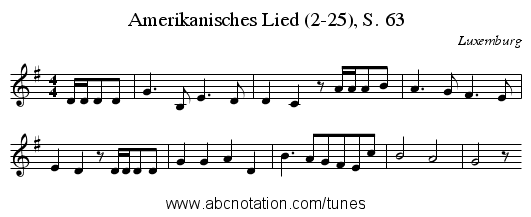 Amerikanisches Lied (2-25), S. 63 - staff notation