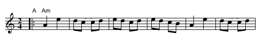 Amerikenskaya    [Am] - staff notation