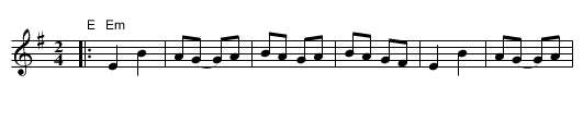 Amerikenskaya    [Em] - staff notation