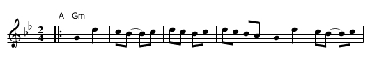Amerikenskaya    [Gm] - staff notation