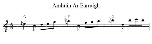 Amhrán Ar Earraigh - staff notation