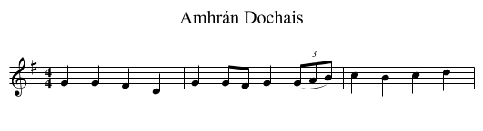 Amhrán Dochais - staff notation