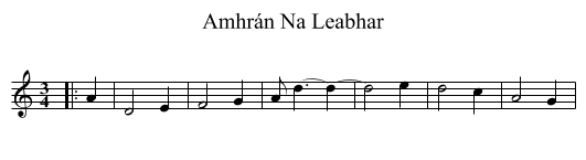 Amhrán Na Leabhar - staff notation