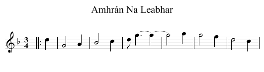 Amhrán Na Leabhar - staff notation