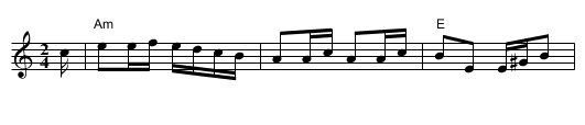 A-minor Polkka - staff notation