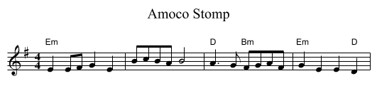 Amoco Stomp - staff notation