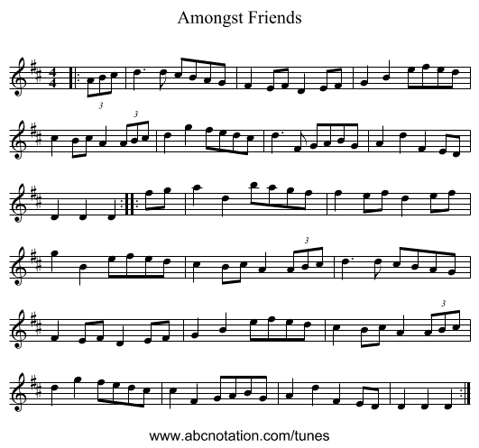 Amongst Friends - staff notation