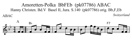Amoretten-Polka  BbFEb  (pk07786) ABAC - staff notation