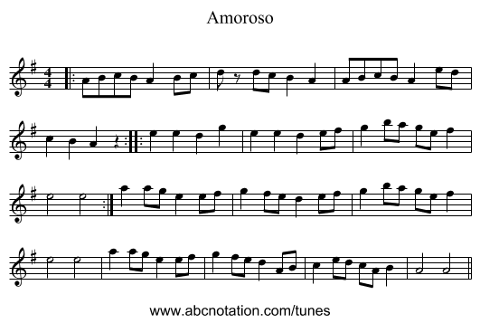Amoroso - staff notation