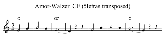 Amor-Walzer  CF (5letras transposed) - staff notation