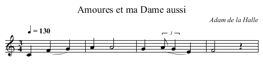 Amoures et ma Dame aussi - staff notation
