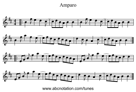 Amparo - staff notation