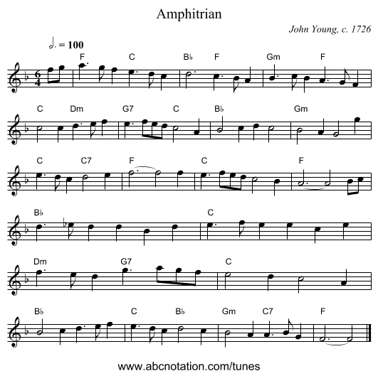 Amphitrian - staff notation