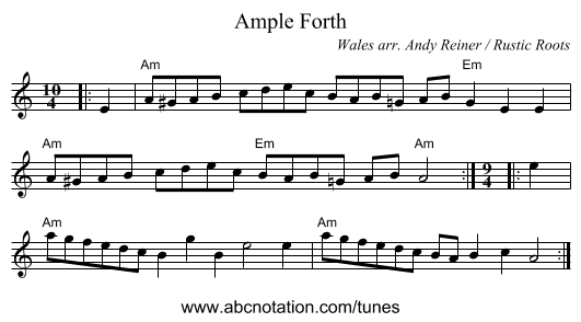 Ample Forth - staff notation