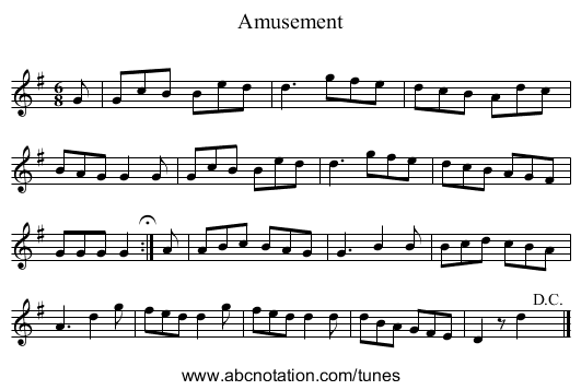 Amusement - staff notation