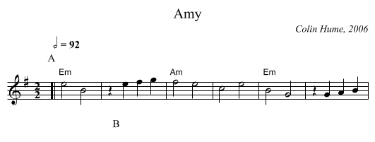 Amy - staff notation