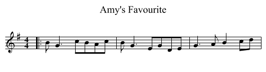 Amy's Favourite - staff notation