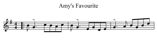 Amy's Favourite - staff notation