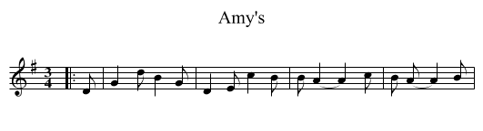 Amy's - staff notation