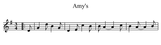 Amy's - staff notation