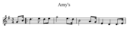 Amy's - staff notation
