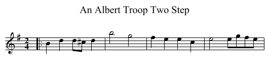 An Albert Troop Two Step - staff notation