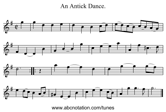 An Antick Dance. - staff notation