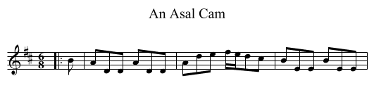 An Asal Cam - staff notation