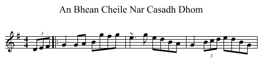 An Bhean Cheile Nar Casadh Dhom - staff notation