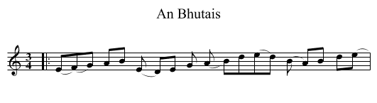 An Bhutais - staff notation