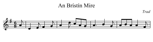 An Brístín Mire - staff notation