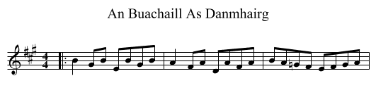An Buachaill As Danmhairg - staff notation