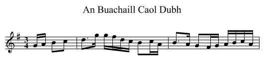 An Buachaill Caol Dubh - staff notation