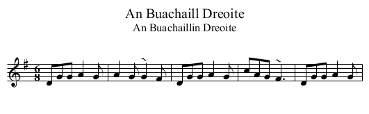 An Buachaill Dreoite - staff notation