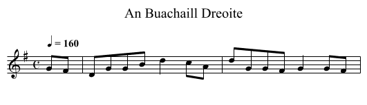 An Buachaill Dreoite - staff notation