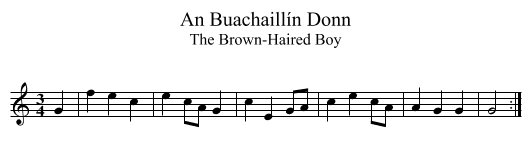 An Buachaillín Donn - staff notation