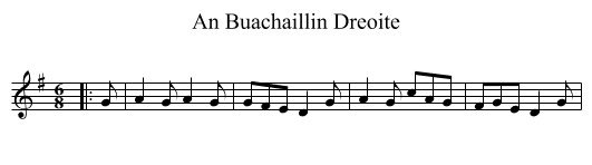 An Buachaillin Dreoite - staff notation