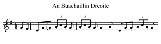 An Buachaillin Dreoite - staff notation