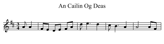 An Cailin Og Deas - staff notation