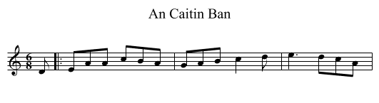 An Caitin Ban - staff notation