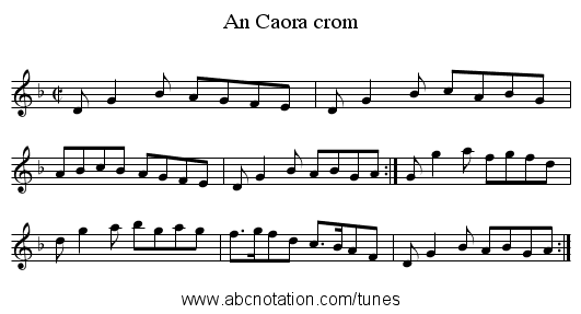 An Caora crom - staff notation