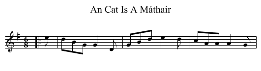 An Cat Is A Máthair - staff notation