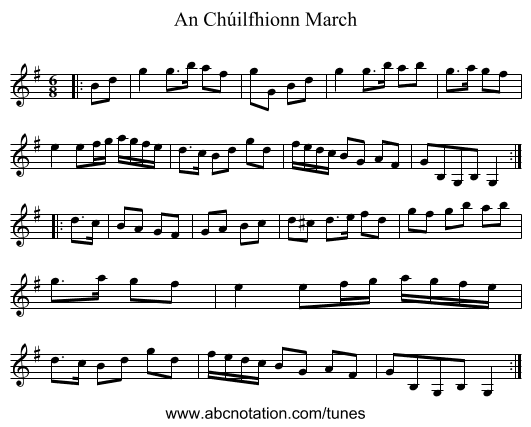 An Chúilfhionn March - staff notation