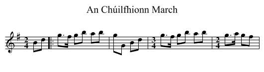 An Chúilfhionn March - staff notation