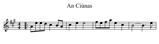 An Ciúnas - staff notation
