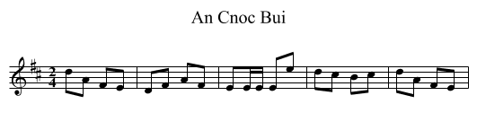 An Cnoc Bui - staff notation