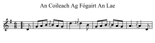 An Coileach Ag Fógairt An Lae - staff notation