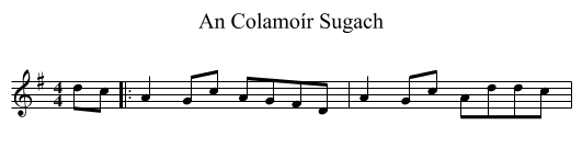 An Colamoír Sugach - staff notation