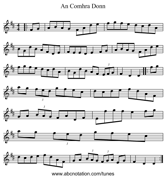 An Comhra Donn - staff notation